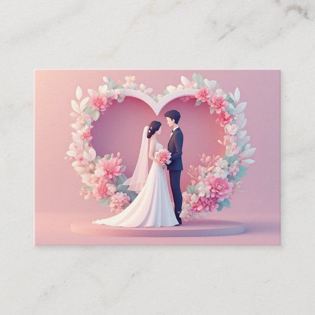 Romantic Wedding Couple Silhouette Enclosure Card (Front)