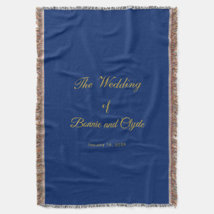 Romantic Wedding Day Celebration Solid Navy Throw Blanket