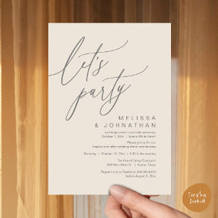 Romantic Wedding Dinner Dancing, Let's Party Invitation