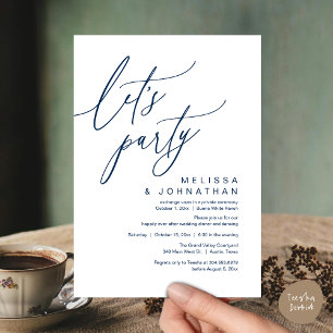 Romantic Wedding Dinner Dancing, Let's Party Invitation