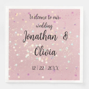 Romantic wedding flowers blooming garden napkin