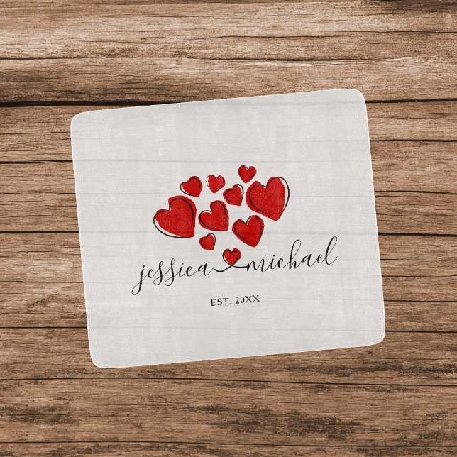 Romantic Wedding Gift Glass Cutting Board (Creator Uploaded)