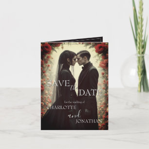Romantic Wedding in Black Elegance Card
