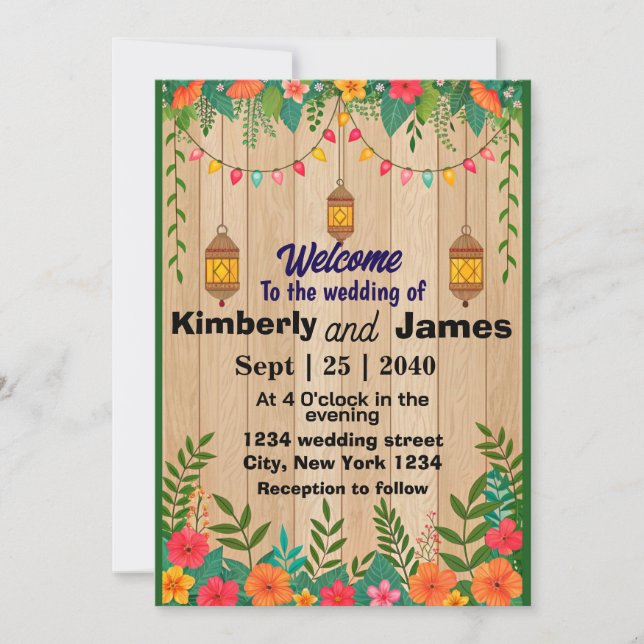 Romantic Wedding Invitation (Front)