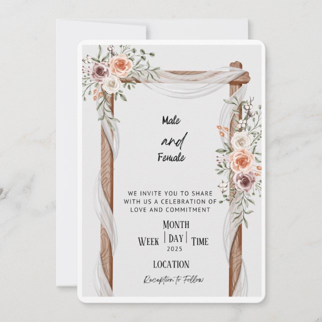 Romantic Wedding Invitation  (Front)