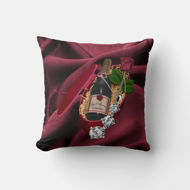 Romantic/Wedding /Keepsake Double sided American M Throw Pillow (Front)