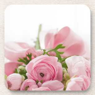Romantic Wedding Love Soft Pink Flower Bouquet Coaster