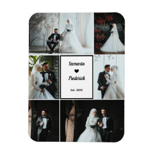 Romantic Wedding Memory – 6 Custom Photos Magnet