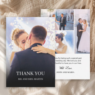 Romantic Wedding Photo Collage Thank You Card