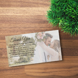 Romantic Wedding Photo Personalized Thank You Card