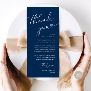 Romantic Wedding Place Setting Thank You Card