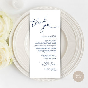 Romantic Wedding Place Setting Thank You Card