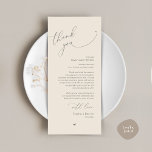 Romantic Wedding Place Setting Thank You Card<br><div class="desc">Introducing the perfect finishing touch to your wedding reception - our elegant romantic dark grey cream Wedding Thank You Place Setting Cards, with card title "Thank you" ! Designed to express your heartfelt appreciation for each guest's presence on your special day, these cards are the ideal way to add a...</div>