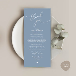Romantic Wedding Place Setting Thank You Card