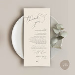 Romantic Wedding Place Setting Thank You Card<br><div class="desc">Introducing the perfect finishing touch to your wedding reception - our elegant dark grey cream Wedding Thank You Place Setting Cards, with card title "Thank you" ! Designed to express your heartfelt appreciation for each guest's presence on your special day, these cards are the ideal way to add a personal...</div>