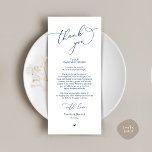 Romantic Wedding Place Setting Thank You Card<br><div class="desc">Introducing the perfect finishing touch to your wedding reception - our elegant Navy Blue Wedding Thank You Place Setting Cards, with card title "Thank you" ! Designed to express your heartfelt appreciation for each guest's presence on your special day, these cards are the ideal way to add a personal touch...</div>