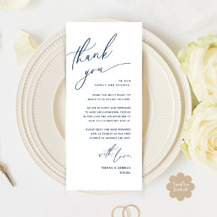 Romantic Wedding Place Setting Thank You Card