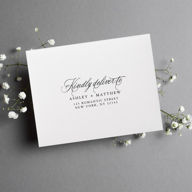 Romantic Wedding Pre-Printed Address RSVP Envelope (Creator Uploaded)