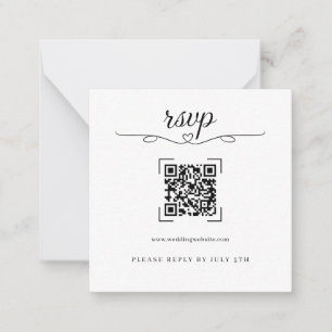Romantic Wedding QR Code Online RSVP Cards