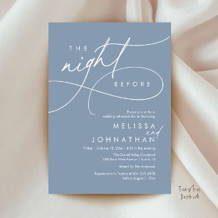 Romantic Wedding Rehearsal Dinner The Night Before Invitation