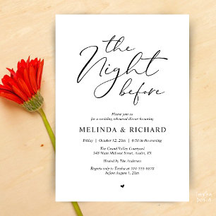 Romantic Wedding Rehearsal Dinner The Night Before Invitation