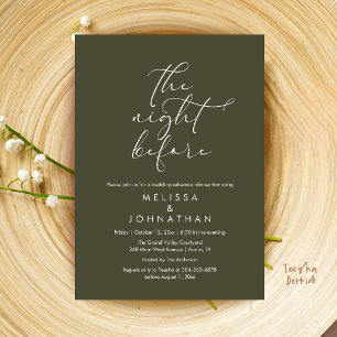 Romantic Wedding Rehearsal Dinner The Night Before Invitation
