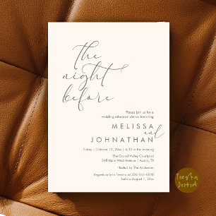 Romantic Wedding Rehearsal Dinner The Night Before Invitation
