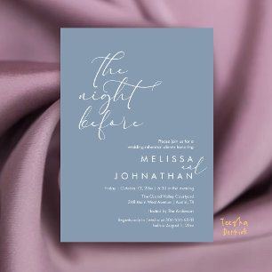 Romantic Wedding Rehearsal Dinner The Night Before Invitation