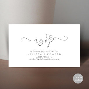 Romantic Wedding RSVP Dinner Invitation Card