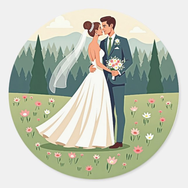 Romantic Wedding Sticker (Front)