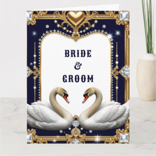 Romantic Wedding Swan Symbolizing Eternal Love Card
