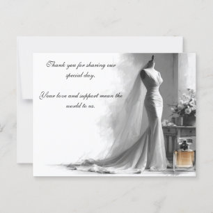 Romantic Wedding Thank You Card – Bride Dress 