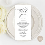 Romantic Wedding Thank You Place Setting Card<br><div class="desc">Introducing the perfect finishing touch to your wedding reception - our elegant romantic black and white Wedding Thank You Place Setting Cards, with card title "Thank you" ! Designed to express your heartfelt appreciation for each guest's presence on your special day, these cards are the ideal way to add a...</div>