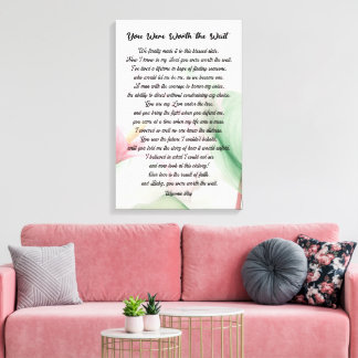 Romantic Wedding Watercolor Love Poem Wall Art