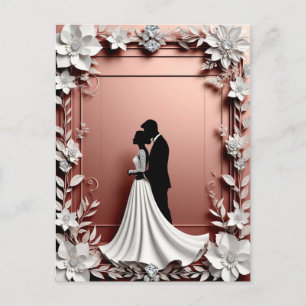 Romantic Wedding With Floral Wedding Details Postcard