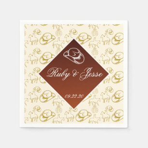 Romantic Western Desert Brown Wedding Napkin
