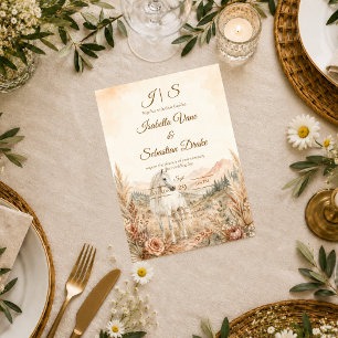 Romantic Western Horse Wedding Invitation