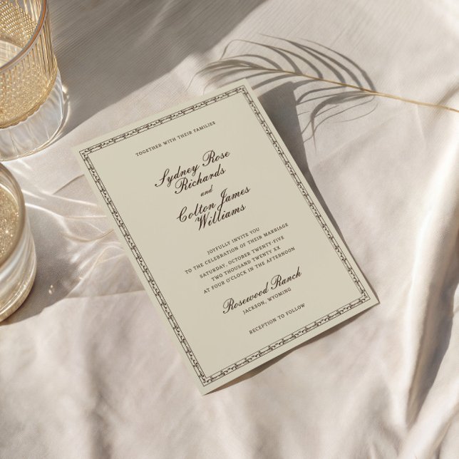 Romantic Western Ornate Frame Wedding Invitation (Creator Uploaded)
