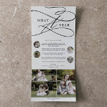 Romantic What A Year Christmas Multi Photo Tri-Fold Holiday Card<br><div class="desc">This romantic what a year Christmas multi photo tri-fold holiday card is the perfect simple year in review holiday greeting. The modern classic design features fancy swirls and whimsical flourishes with gorgeous elegant hand lettered typography. Customize your trifold holiday card with 7 photos, a family newsletter, your names and the...</div>