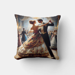 Romantic Whimsical Couples Dancing Throw Pillow