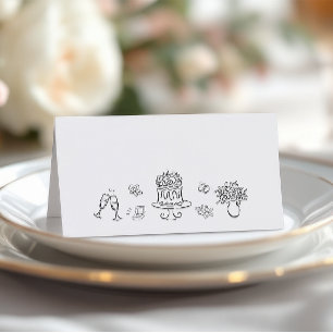 Romantic Whimsical Hand drawn Place Card