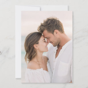 Romantic White Beach Photo Invitation