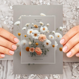 Romantic White Blossoms   Elegant Chic Wedding  Invitation