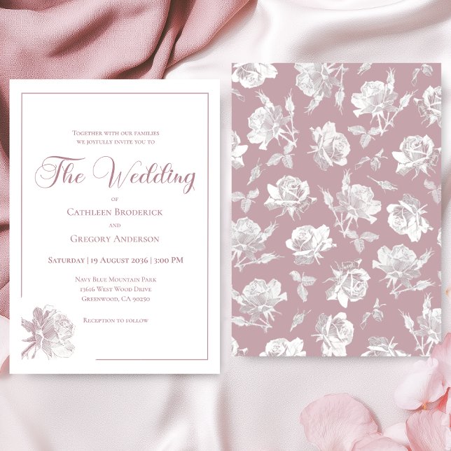 Romantic White Blush Pink Floral Wedding Invitation (Creator Uploaded)