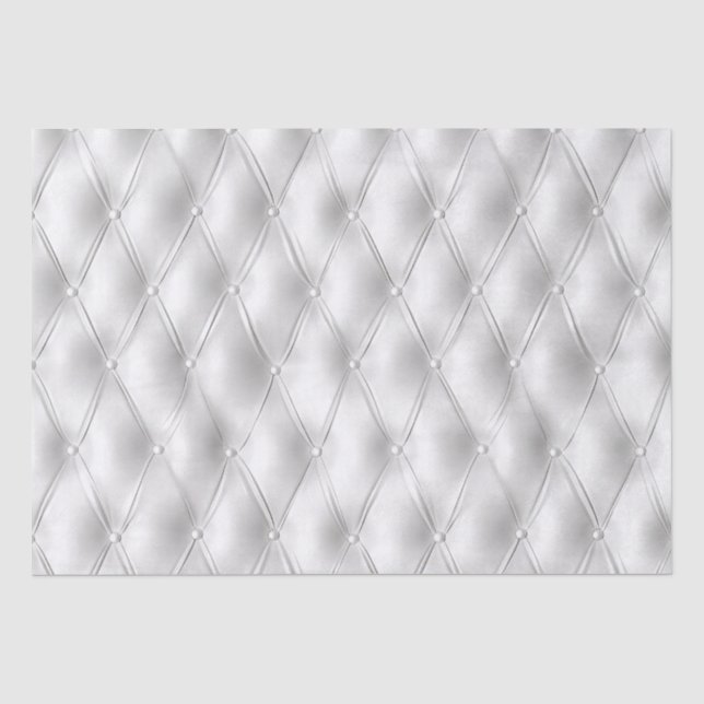 Romantic White Faux Leather Tissue Paper (Front)