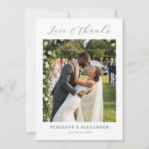 Romantic White Floral Photo Thank You Card