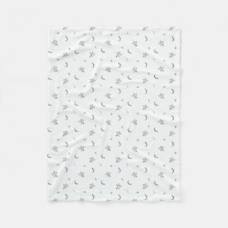 Romantic White Flower Fleece Blanket