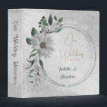 romantic white flowers & green leaves photo album binder<br><div class="desc">Unique wedding photo album binder featuring romantic white flowers and green leaves. 
FOR MORE MATCHING PRODUCTS click on the collection above or contact me.</div>