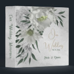 romantic white flowers & green leaves photo album binder<br><div class="desc">Unique wedding photo album binder featuring romantic white flowers and green leaves. 
FOR MORE MATCHING PRODUCTS click on the collection above or contact me.</div>