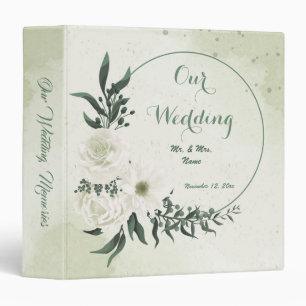 romantic white flowers greenery photo album binder